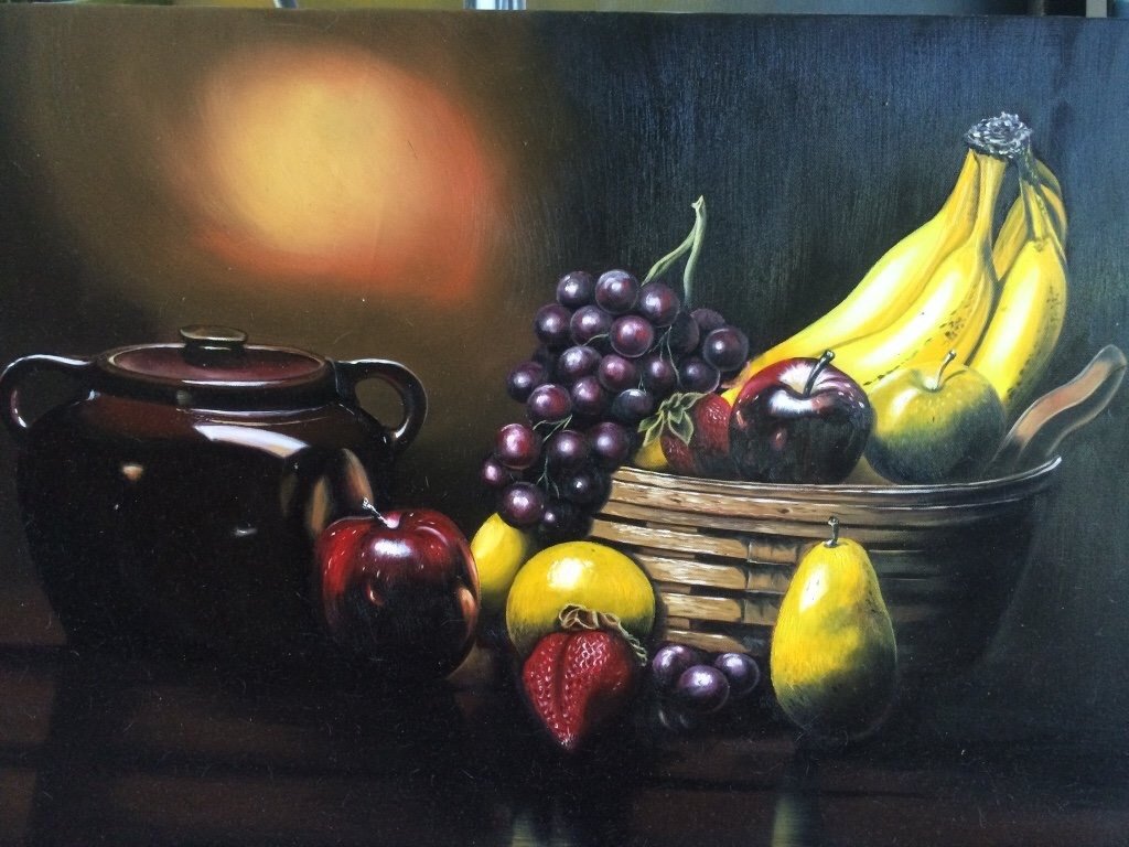 Bức tranh sơn dầu: Hoa quả