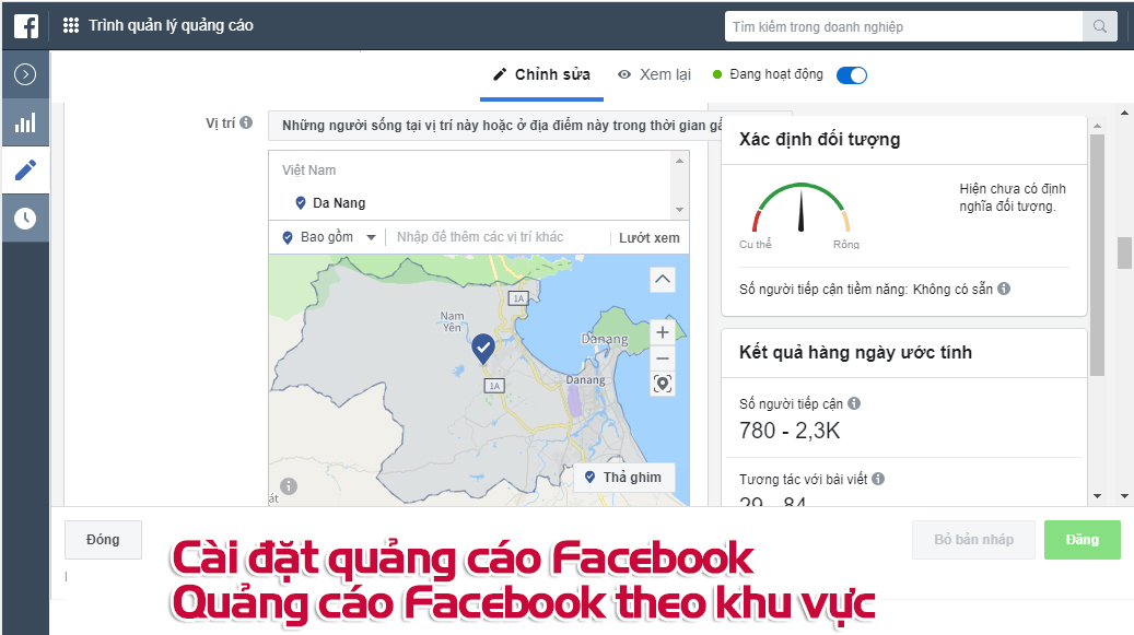 Quảng cáo Facebook theo khu vực