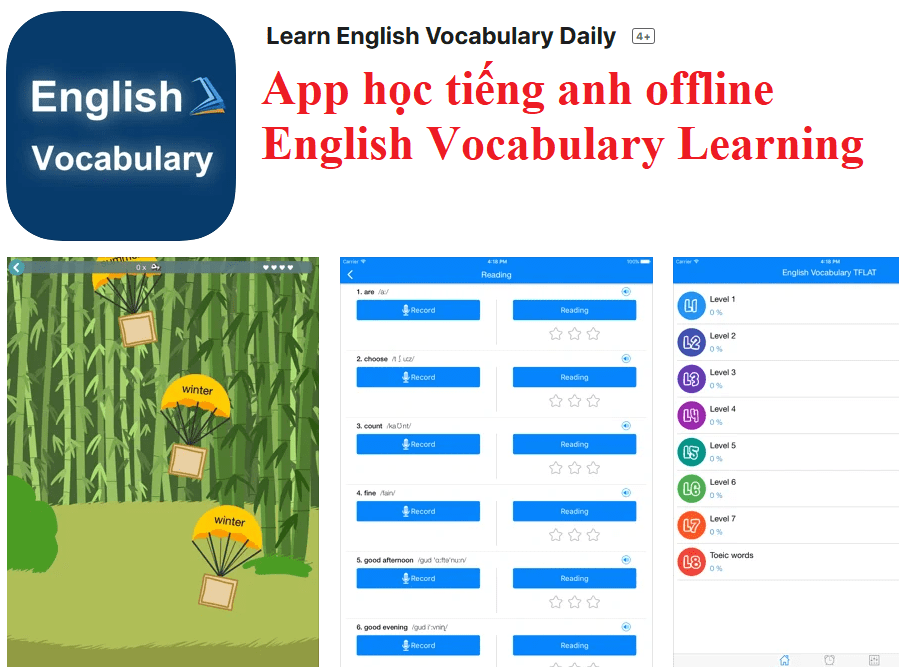 App học tiếng anh offline English Vocabulary Learning