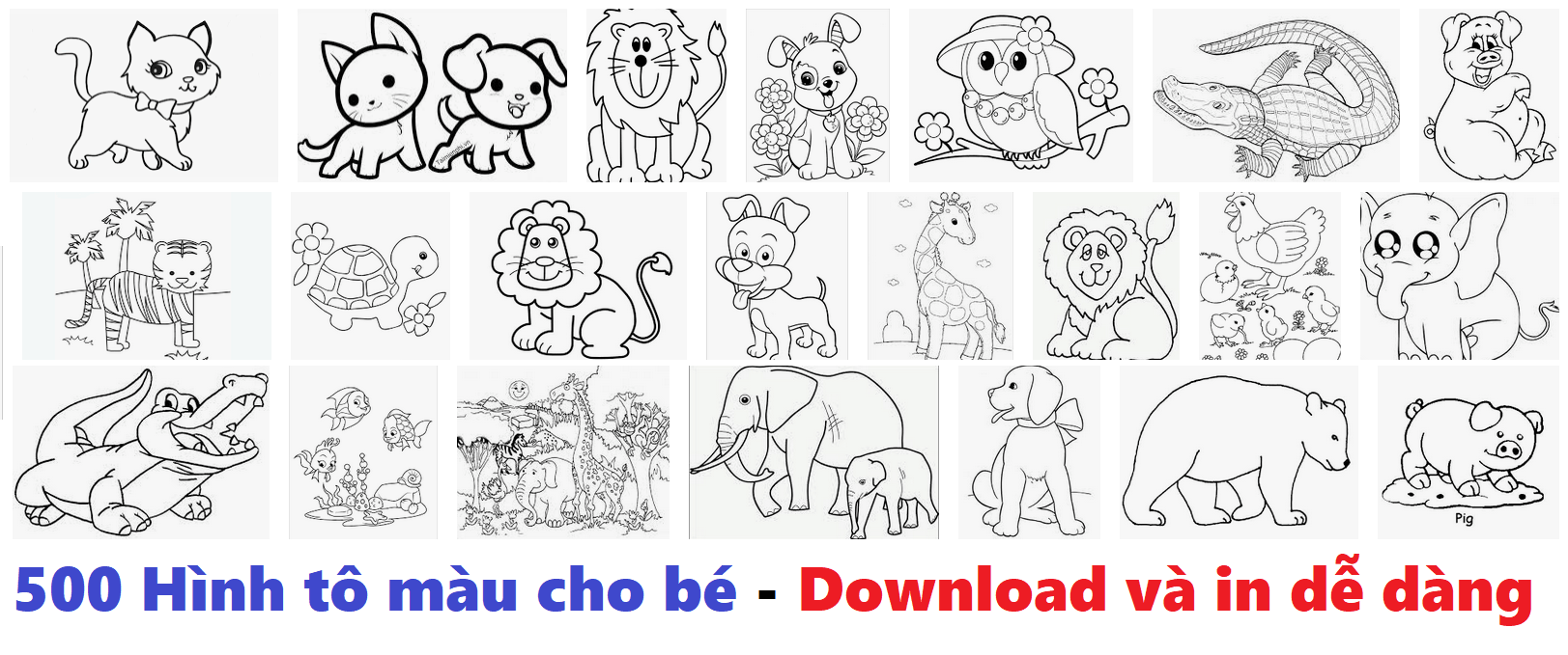 500 Hình Tô Màu Cho Bé Download Và In Dễ Dàng - Tô Màu Đồ Vật, Động Vật, Chữ  Số, Chữ Cái