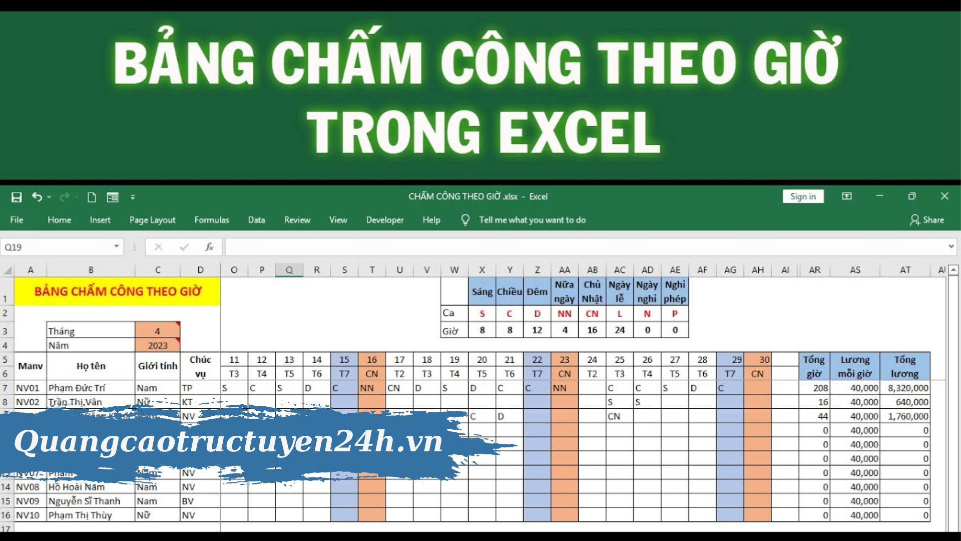 Các loại bảng chấm công cho doanh nghiệp