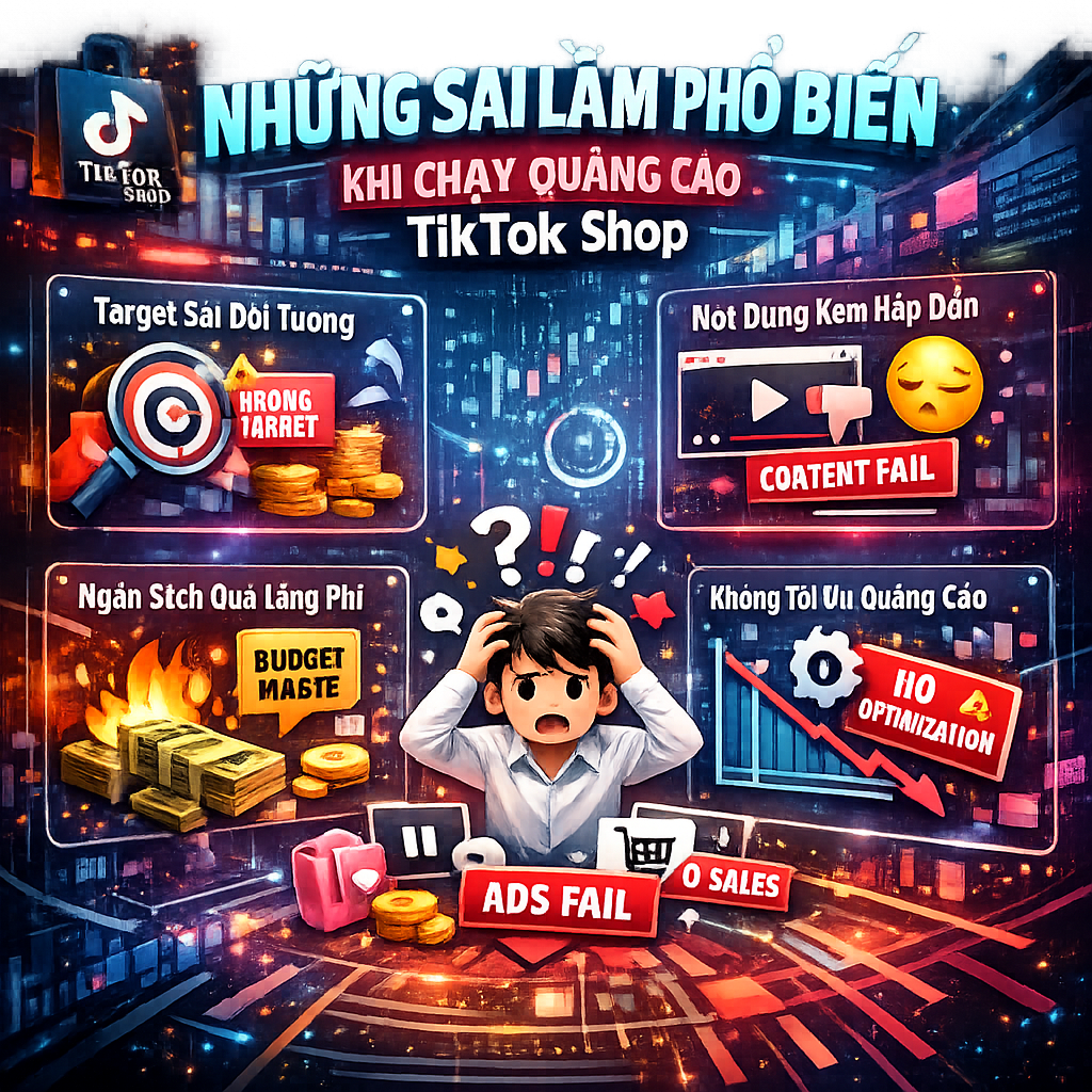 Những sai lầm phổ biến khi chạy quảng cáo TikTok Shop